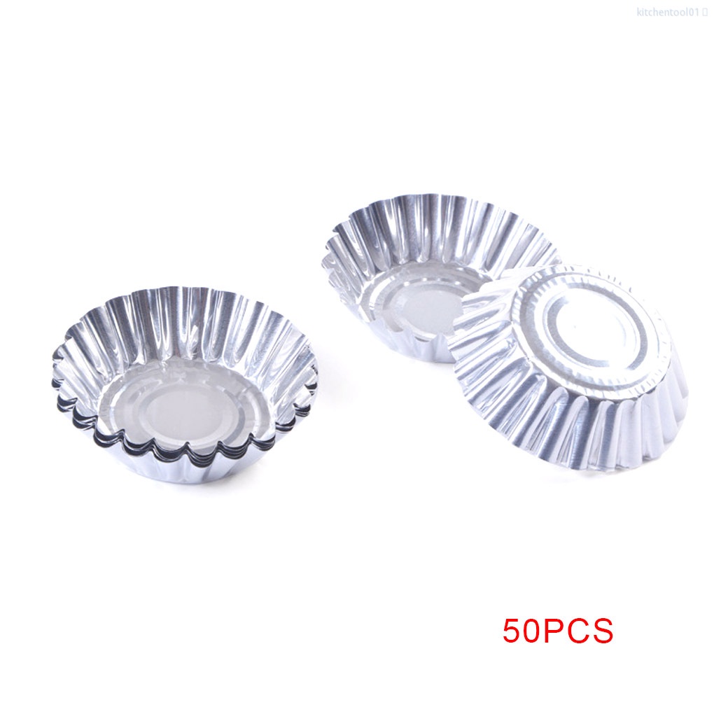 Set 50 khuôn làm bánh trứng/bánh tart dùng một lần tiện dụng