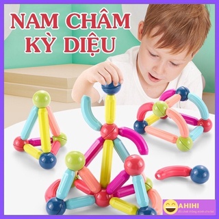 Đồ chơi Xếp Hình Nam Châm, ghép hình nam châm thông minh bộ 36,42,64 chi tiết hàng loại 1 AhihiKids