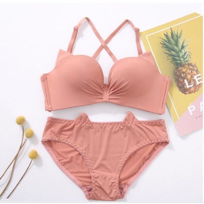 [SET QUẦN + ÁO] Bộ đồ lót nữ tai mèo, chất su, 4 màu, mặc cực kỳ tôn dáng | BigBuy360 - bigbuy360.vn
