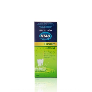 Nước súc miệng HMU Fluorinze vệ sinh khoang miệng diệt khuẩn cho khoang miệng thơm mát - Sản phẩm không chứa cồn HMU002