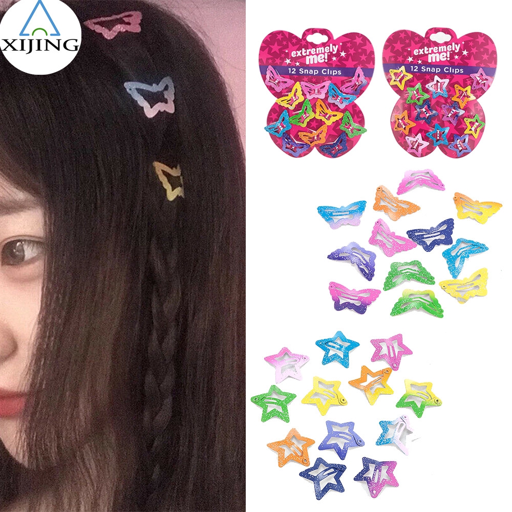 Bộ 12 Kẹp Tóc Hình Bướm Xinh Xắn Cho Bé Gái