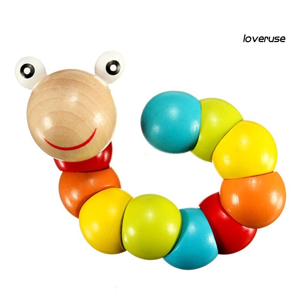 Đồ Chơi Lắp Ráp Hình Con Sâu Bằng Gỗ Nhiều Màu Sắc Cho Bé