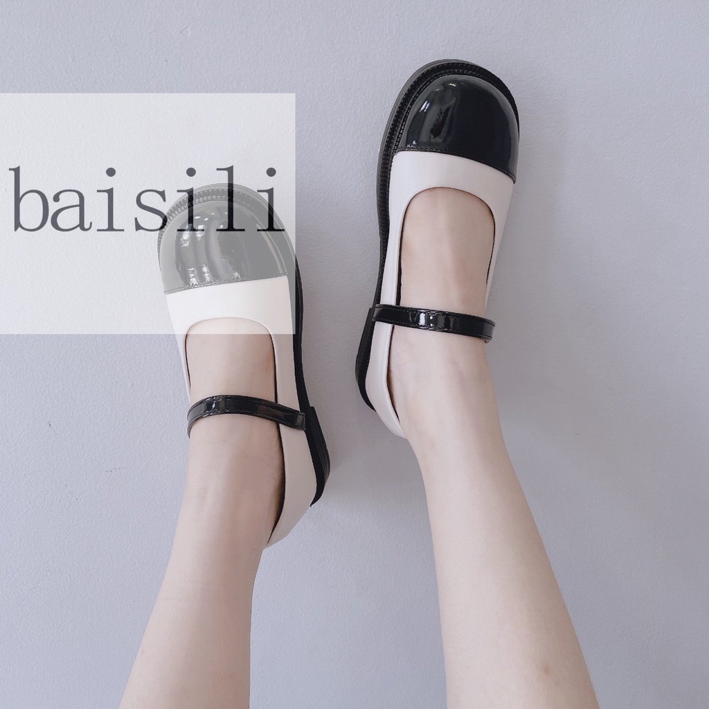 GIÀY THỜI TRANG BAISILI - SỤC NỮ BÍT MŨI TRÒN - GIÀY CAO GÓT QUAI NGANG BÍT HẬU ĐẾ THẤP BB220909