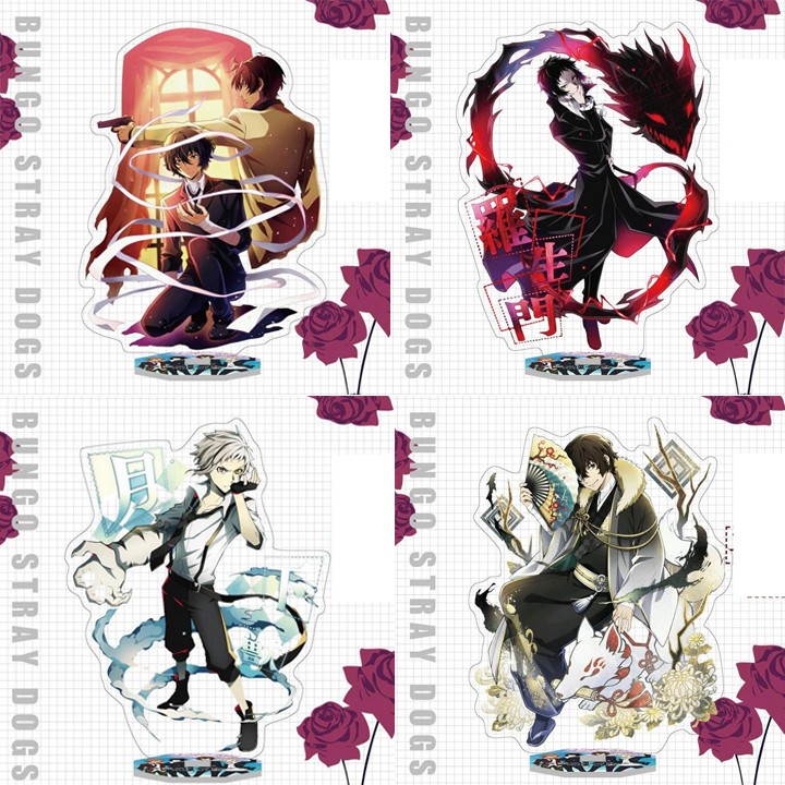 Mô hình nhân vật mica standee Bungou Stray Dogs Văn Hào Lưu Lạc in hình anime chibi trang trí trưng bày