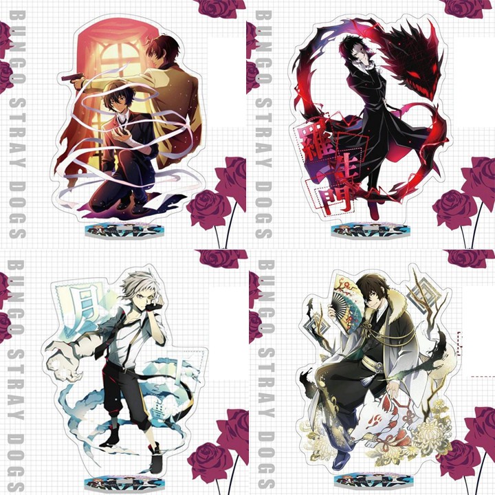 Mô hình nhân vật mica standee Bungou Stray Dogs Văn Hào Lưu Lạc in hình anime chibi trang trí trưng bày