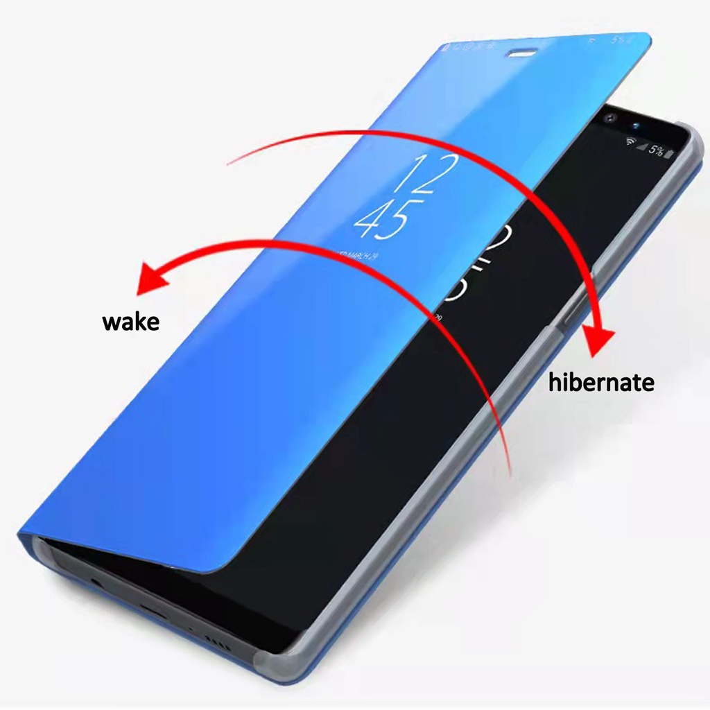 Bao Da Điện Thoại PU Nắp Lật Mặt Gương Thông Minh Cho Samsung Galaxy S 22 S22 Ultra Plus S22Ultra S22+ 5G 2022