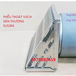 phễu thoát ngang, phễu thoát vách inox304, phễu thoát ban công