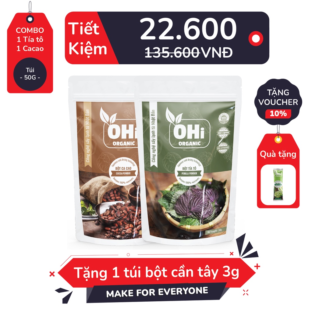 Bột Tía Tô Nguyên Chất Sấy Lạnh 50Gram