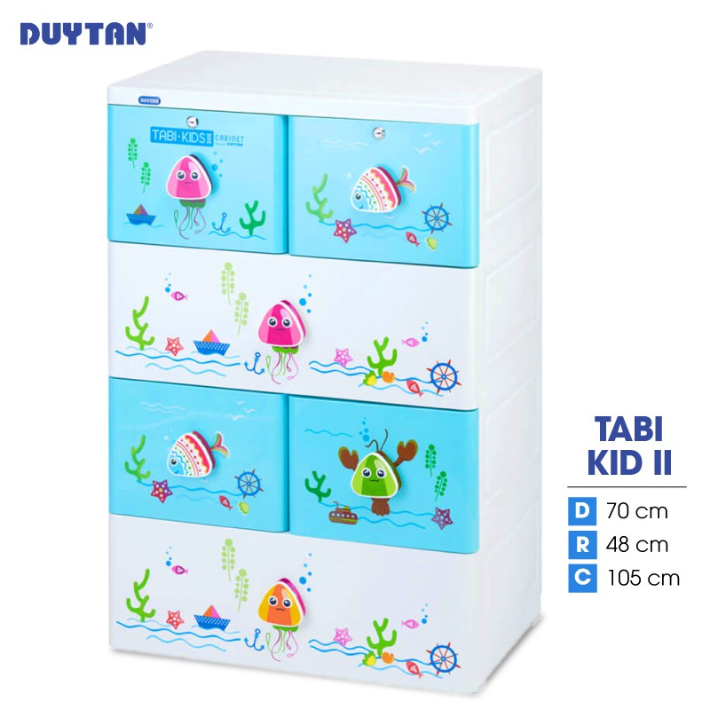 Tủ nhựa Duy Tân TABI KID II 4 tầng 6 ngăn - Nhiều hoa văn