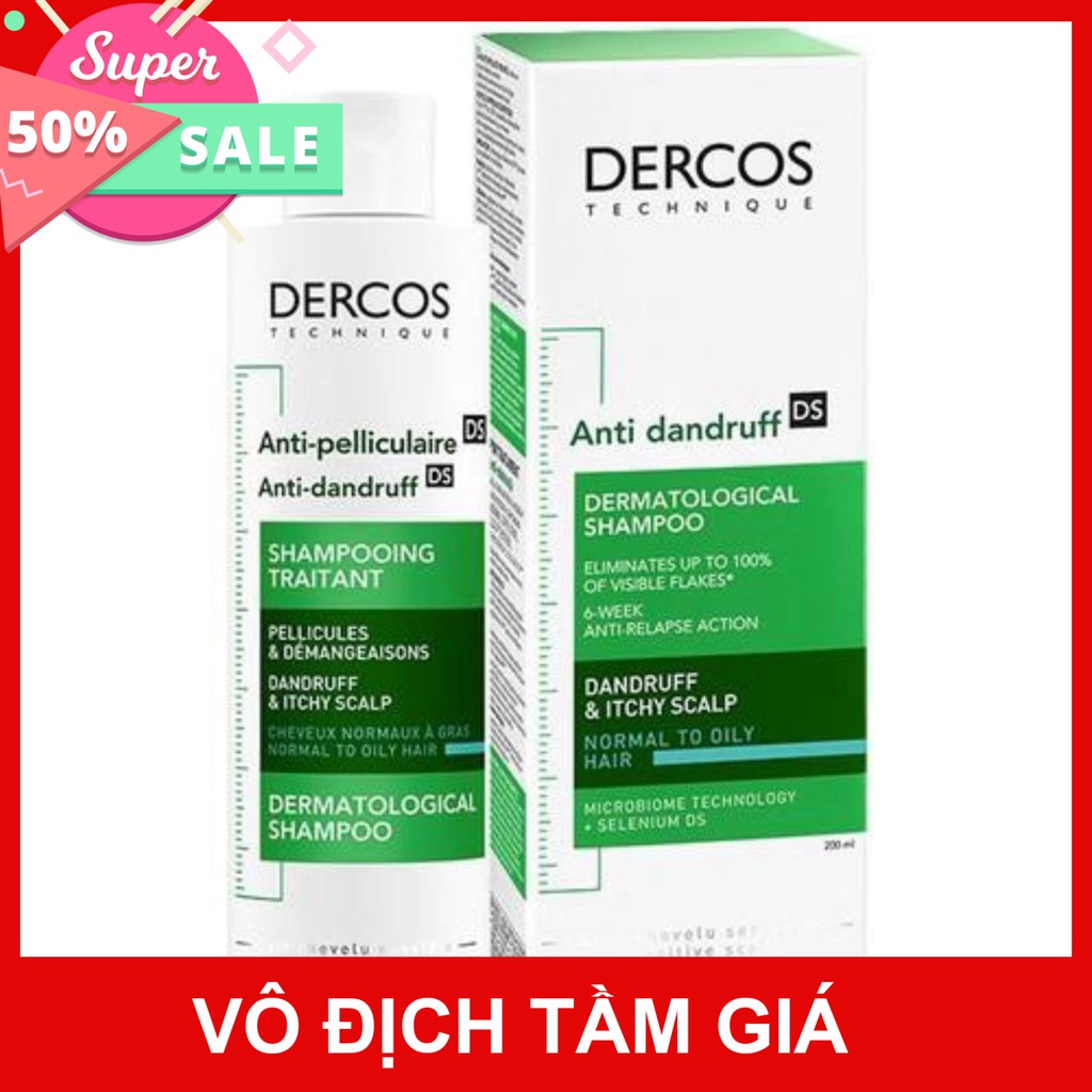 [CHÍNH HÃNG] Dầu gội giảm gàu cho da đầu dầu ngứa Vichy Dercos Anti - Pelliculaire Shampooing Traitant 200ml