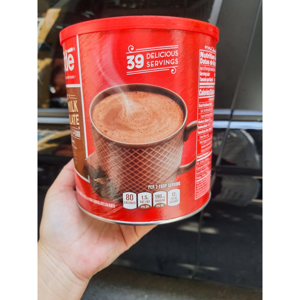 (DATE 20230)Bột cacao sữa Nestlé Hot Cocoa Mix lon giấy 787.8g