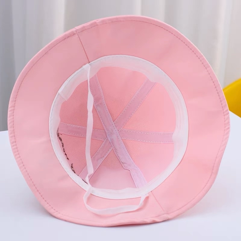 Mũ cho bé trai bé gái vành tròn thêu gấu mặt trăng tai nơ đáng yêu , phù hợp 4 tháng - 5 tuổi