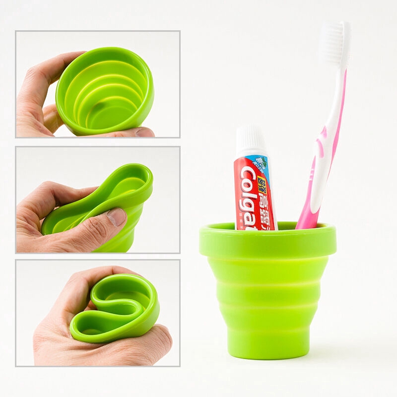 Cốc Súc Miệng 170ml Bằng Silicon Có Thể Gấp Lại Màu Sắc Ngẫu Nhiên Tiện Dụng Mang Theo Du Lịch