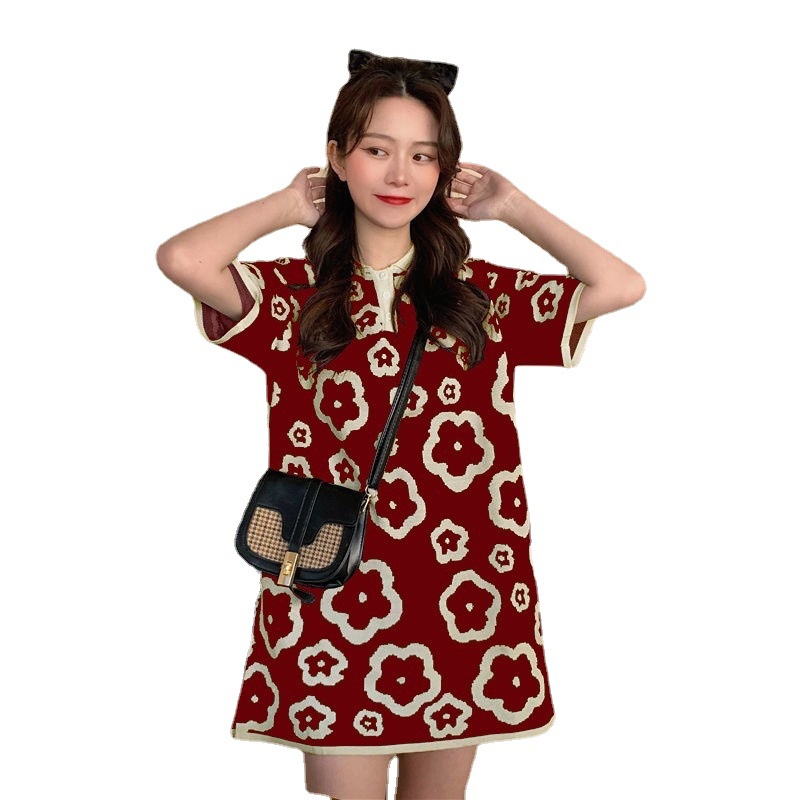 Đầm polo IELGY tay ngắn phong cách Hàn Quốc cho nữ