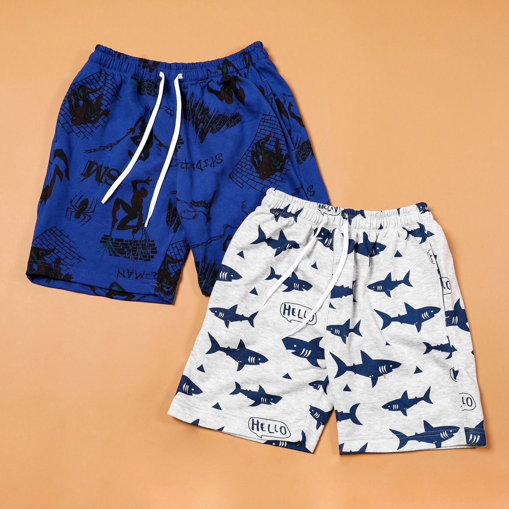 Quần short thun cotton da cá bé trai size đại 22-52kg lên chuyền từ vải dư