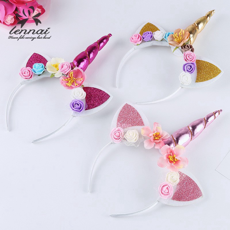 Cài tóc hình sừng kỳ lân lấp lánh xinh xắn