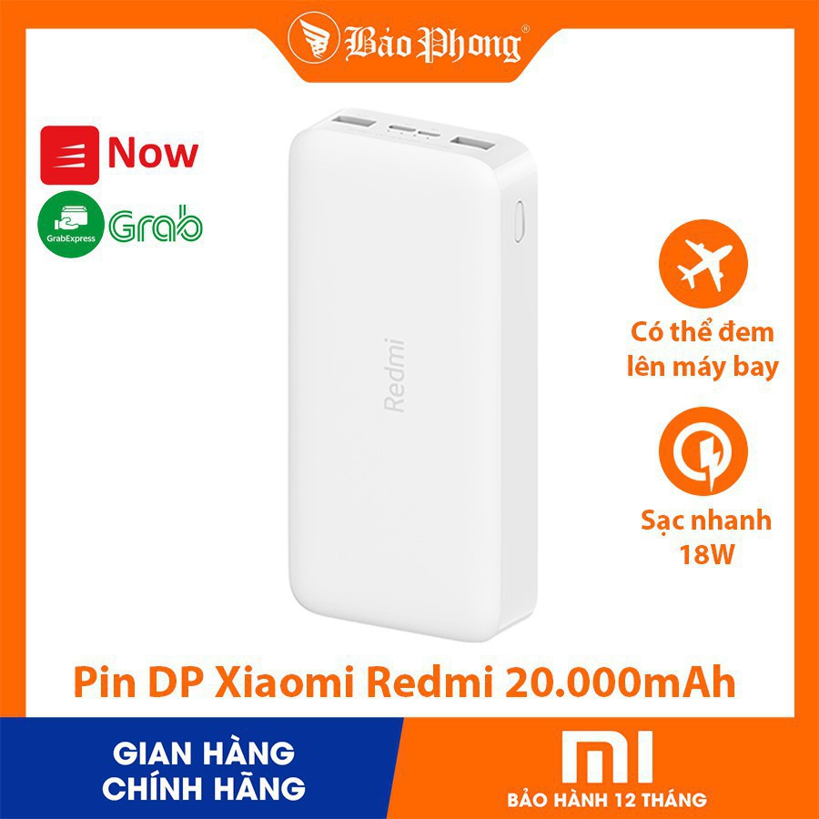 Pin dự Phòng Xiaomi Redmi 20000mAh Sạc Nhanh PD18w fast charging version- Hàng Chính Hãng (shopmh59)