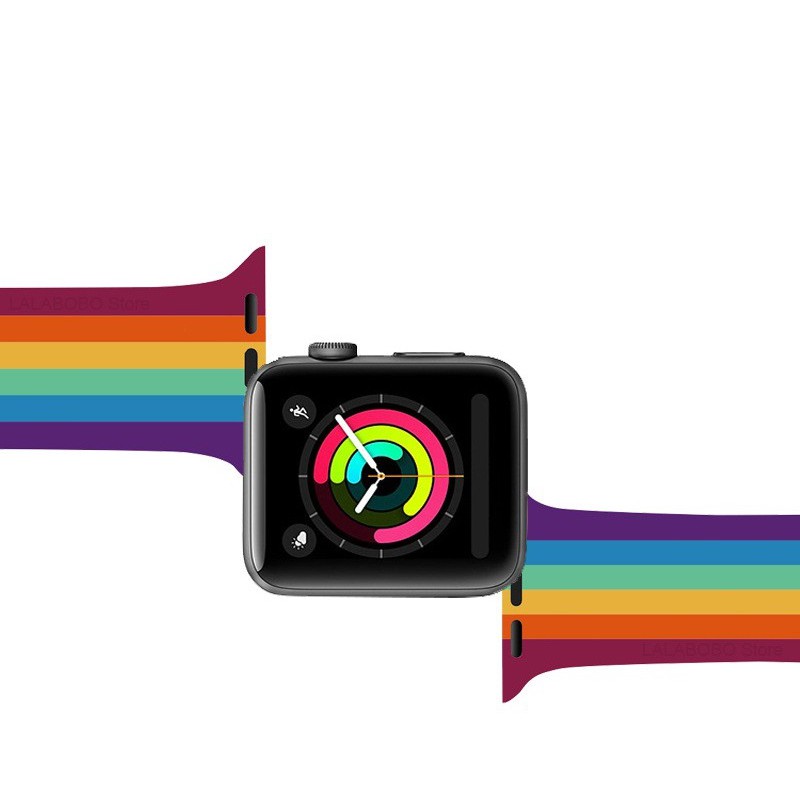 Dây đeo màu sắc cầu vồng thay thế cho dây đeo đồng hồ Apple 38/40mm 42/44mm iWatch Series SE 6/5/4/3/2/1