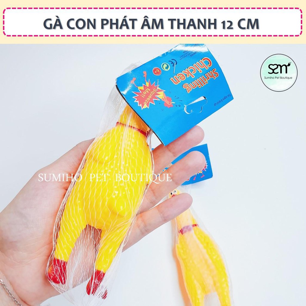 Đồ chơi tương tác với thú cưng Sumiho - Con gà phát âm thanh chút chít (12cm)