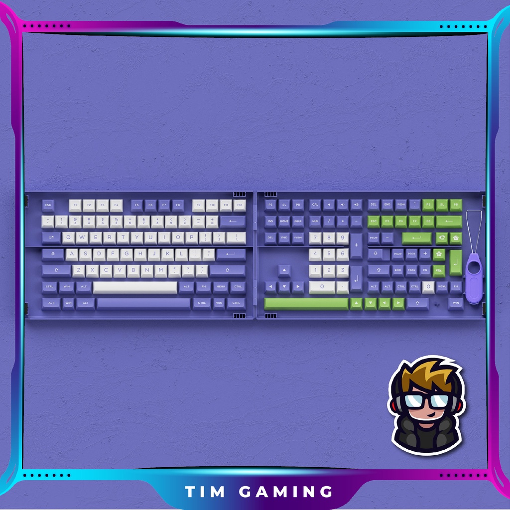 AKKO Keycap set – Very Peri (PBT Double-Shot/ASA profile/198 nút)