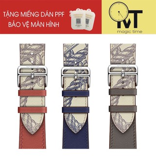 [TẶNG PPF BẢO VỆ MÀN HÌNH] Dây Da Hermes Beton Cao Cấp Dành Cho Apple Watch