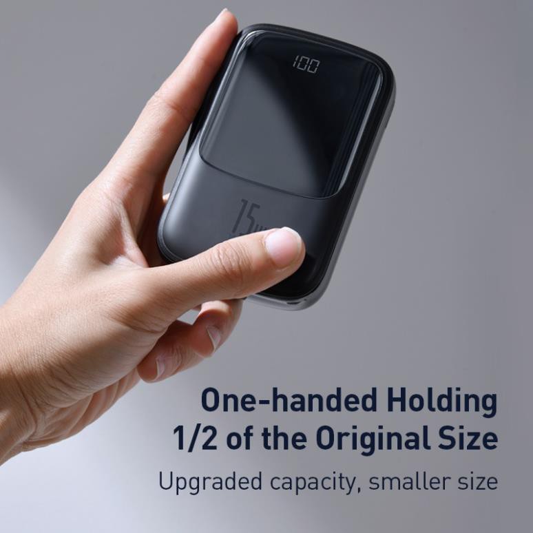 Pin sạc dự phòng Mini S Digital Display 10000mAh sạc nhanh 3A tích hợp cáp Type-C và Lighting