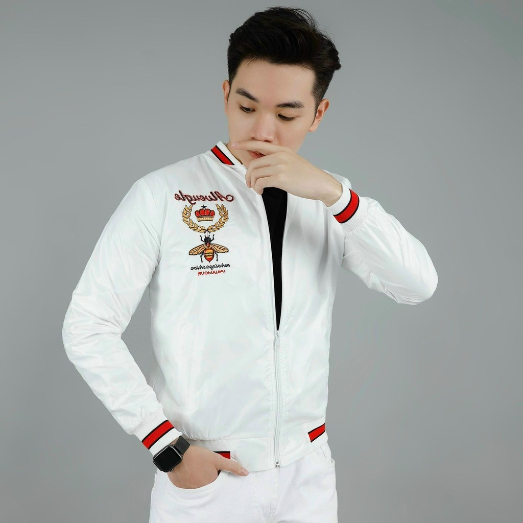 Áo khoác dù nam nữ màu trắng 2 lớp cao cấp chống nắng chống bụi, kiểu dáng Hàn Quốc D&D_FASHION 13
