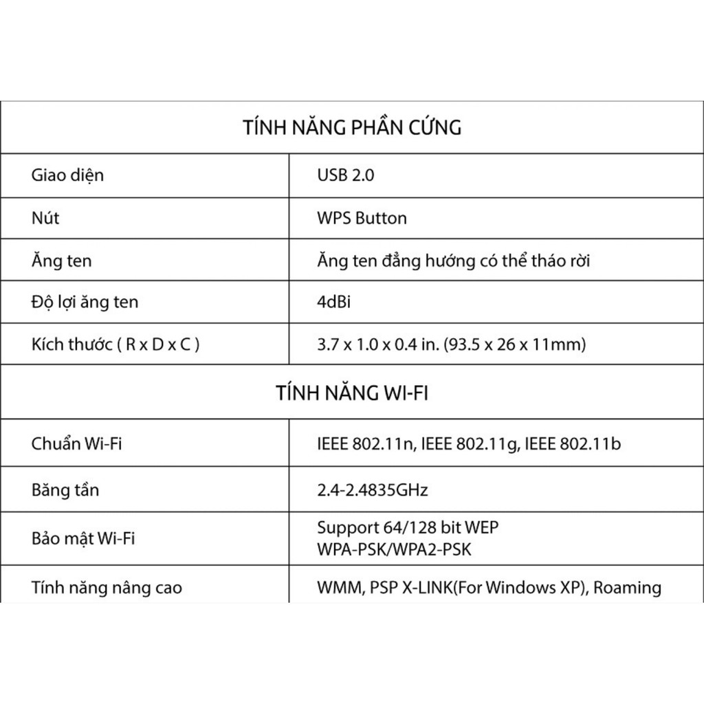 TP-Link N 150Mbps USB kết nối Wi-Fi Độ lợi cao - TL-WN722N - Hàng Chính Hãng