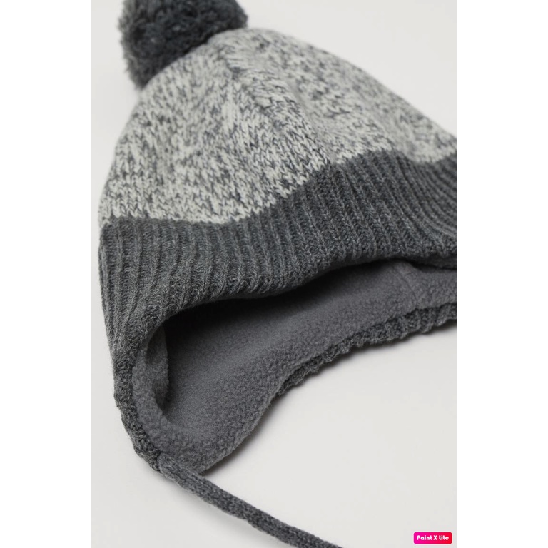 Mũ len màu xám bé trai, bên trong lót nỉ, Hờ mờ UK săn SALE