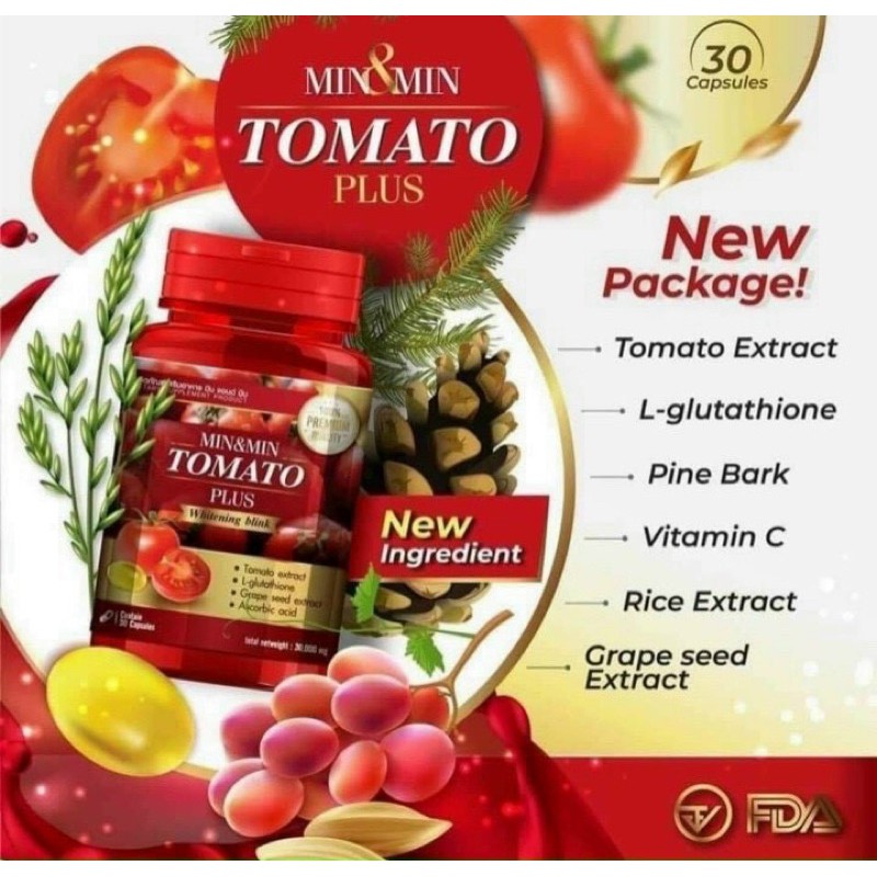 🍅 VIÊN UỐNG TRẮNG DA CÀ CHUA MIN&MIN TOMATO PLUS 🍅 | BigBuy360 - bigbuy360.vn