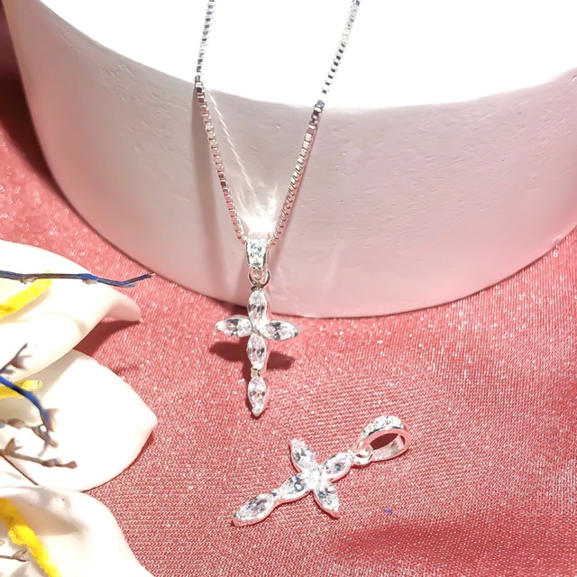 ✨MẶT DÂY CHUYỀN BẠC S925 ✨ MẶT BẠC THÁNH GIÁ ĐÍNH ĐÁ ✨ HÀNG CÓ SẴN ✨