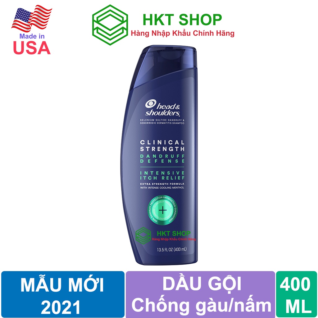 [USA] Dầu gội Head &amp; Shoulders Clinical Strength 2in1 hương Bạc Hà 400ml - HKT Shop