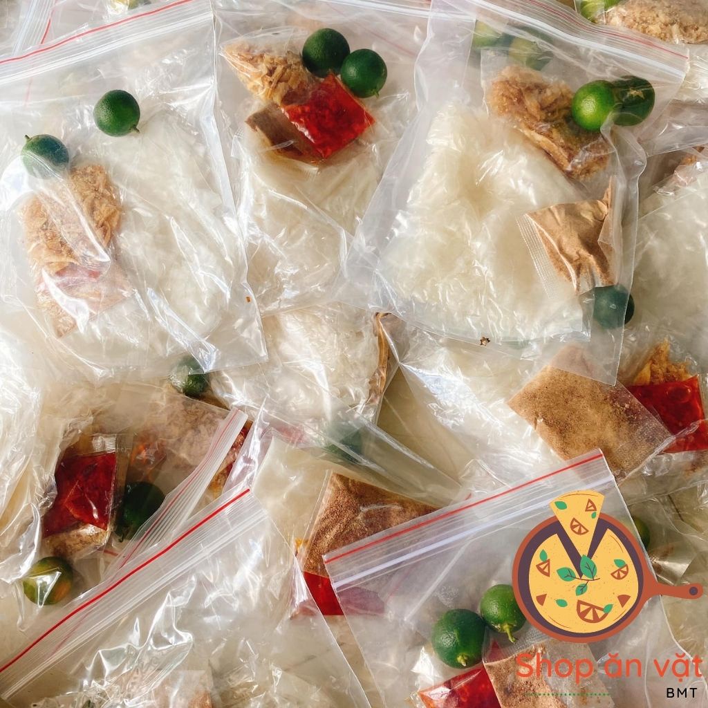 Bánh tráng phơi sương lá chuối nhỏ Bon Bon bánh tráng trộn phơi sương sate tắc hành phi Tây Ninh - 14020072