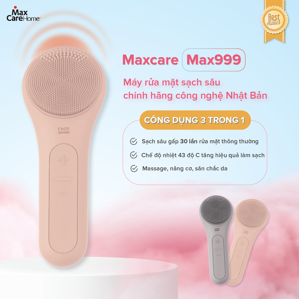 Máy rửa mặt cầm tay MAXCARE MAX999 chính hãng massage làm sạch sâu ngừa mụn cho da dầu mụn nhạy cảm khô mat xa SIMI