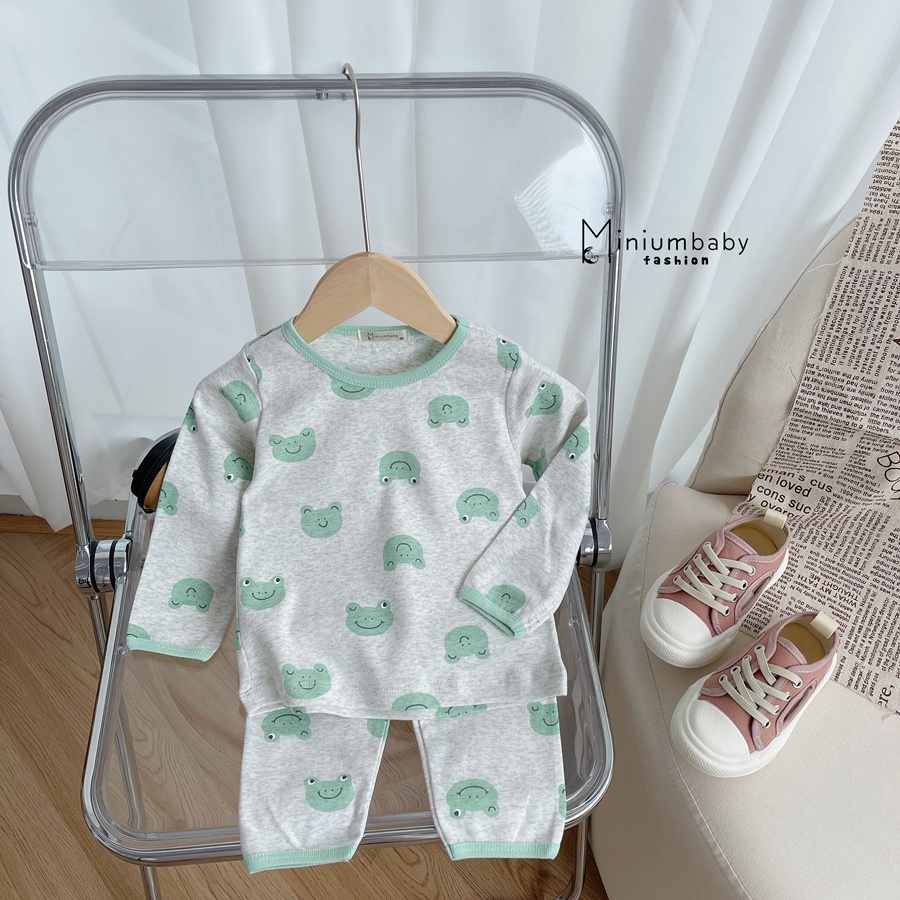Bộ đồ dài tay quần dài thu đông cho bé trai/gái chất liệu 100% cotton thun lạnh, miniumbabyfashion SB1261