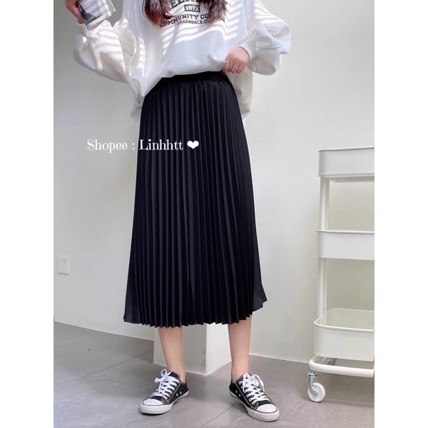 Chân váy dài xếp ly basic