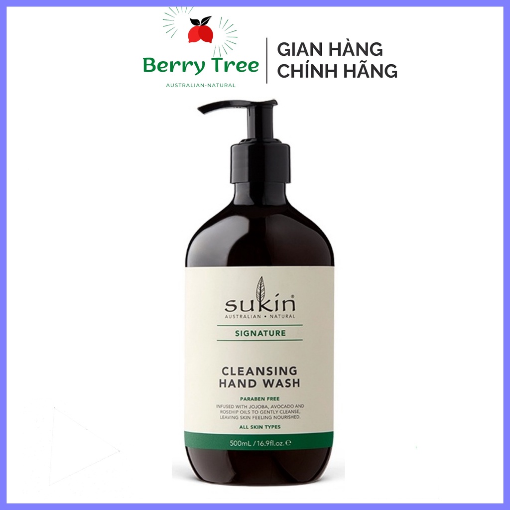 Nước Rửa Tay Diệt Khuẩn Hữu Cơ Sukin Cleansing Hand Wash 500 ml (BR)