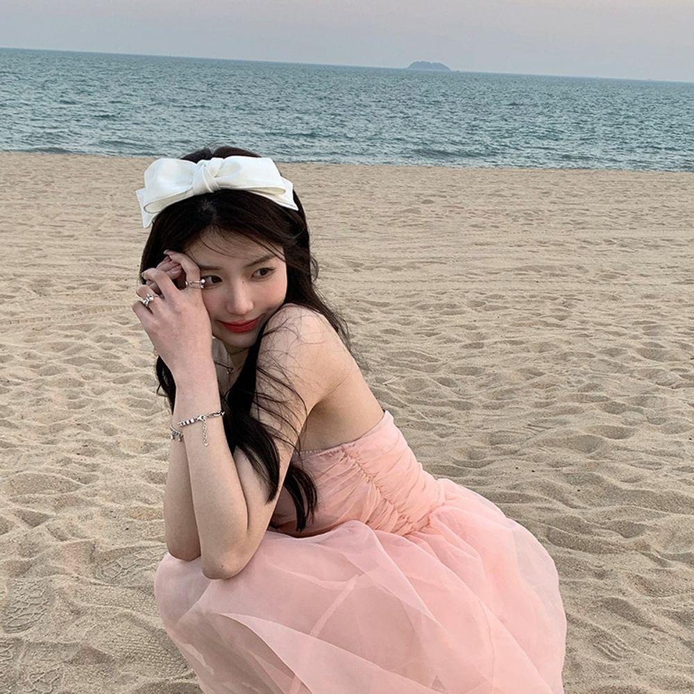 Băng Đô Hai Lớp Thắt Nơ Sang Trọng Phong Cách Hàn Quốc