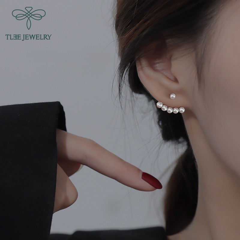 Khuyên tai bạc nữ TLEE ngọc trai nhân tạo dáng nữ tính TleeJewelry B0189