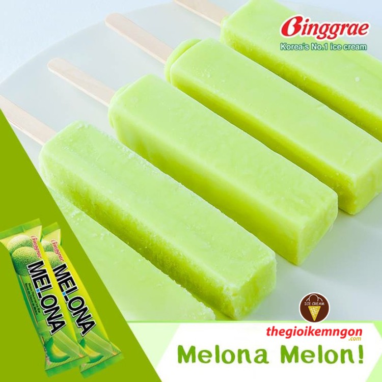 Kem dưa lưới Melona Melon Ice Bar Binggrae 80ml