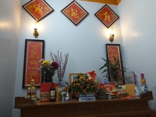 Tranh thêu thành phẩm câu đối đỏ