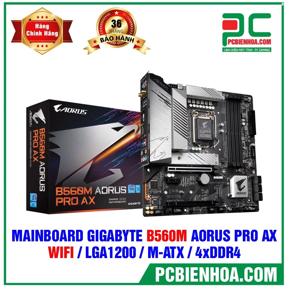 BO MẠCH CHỦ GIGABYTE B560M AORUS PRO AX ( WIFI ) ( LGA1200 / MATX / 4XDDR4 )