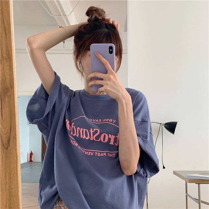 Áo Thun Tay Ngắn Dáng Rộng Plus Size Phong Cách Hàn Quốc Thời Trang Mùa Hè Cho Nữ