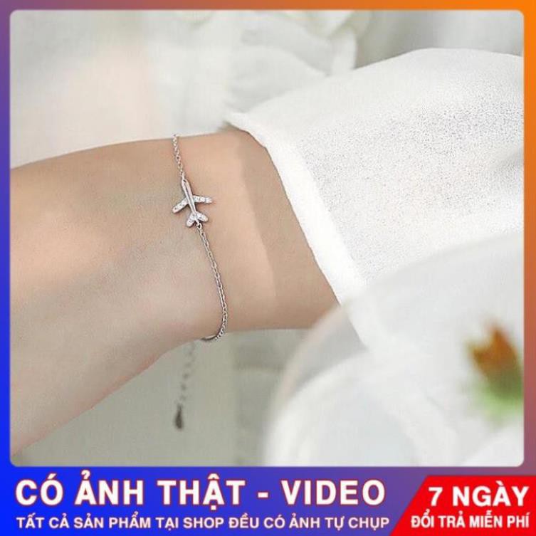 Lắc tay nữ, vòng tay bạc nhỏ xinh hình máy bay cá tính phong cách Hàn Quốc trang sức Tuấn Thoan Jewelry