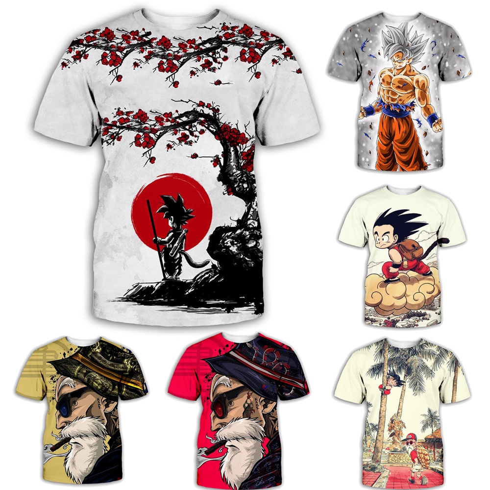 Hoạt Hình Nhật Bản Mới Dragon Ball Monkey King Tay Ngắn Thời Trang Áo Thun Nam Dragon Ball Z