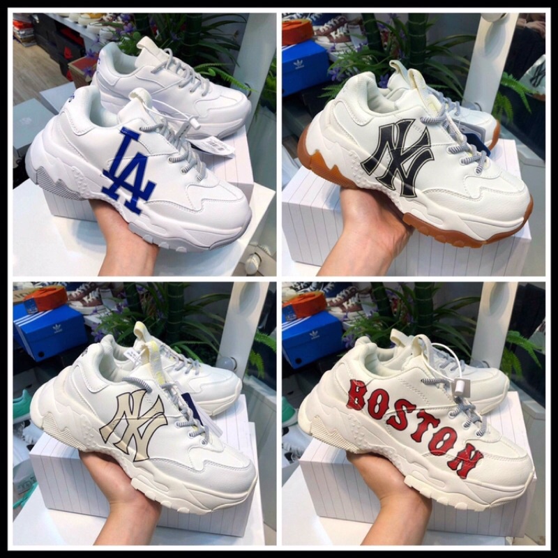 Tằng kèm dây giày (Thể thao M.L.B 2021)Giày boston,ny đế nâu,ny vàng ,La .Giày nam nữ sneaker kèm box và bill