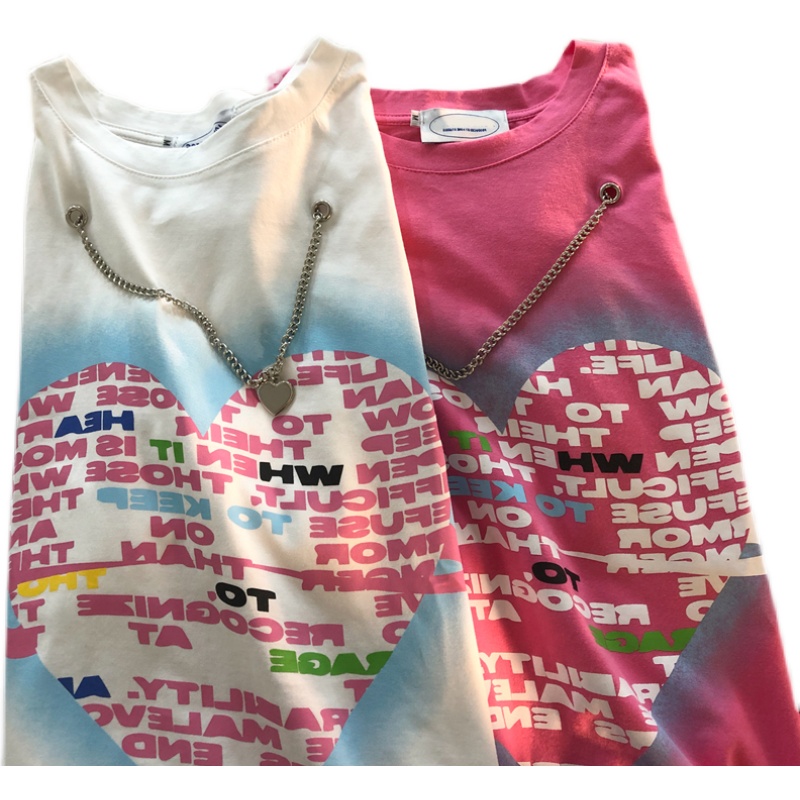 Áo Thun Tay Lỡ Thời Trang Trẻ Trung 1951078Áo Thun Dáng Rộng Họa Tiết Trái Tim Phong Cách Hip Hop Dễ Phối Đồ Cho Cặp Đô