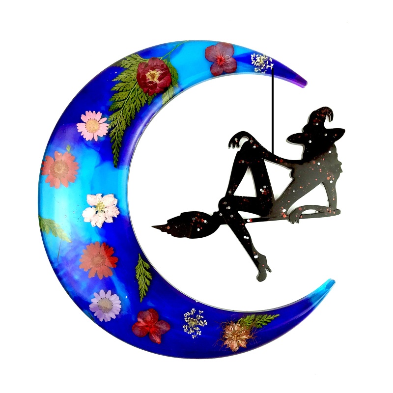 Khuôn Silicone Làm Mặt Dây Chuyền Hình Phù Thủy / Mặt Trăng Treo Tường Trang Trí