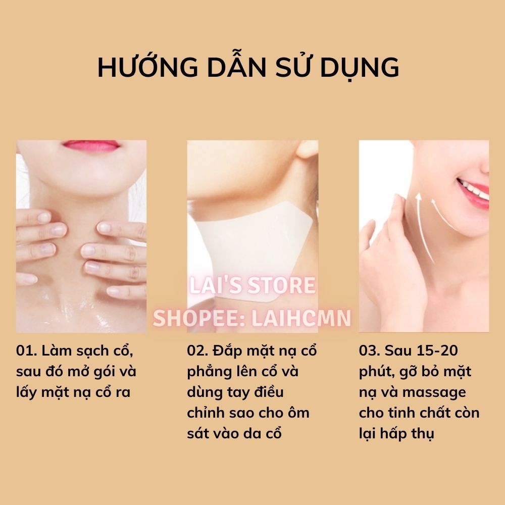 Mặt Nạ Cổ Thạch Collagen Chiết Xuất Sữa Dê Bioaqua Làm Mờ Nếp Nhăn Cổ, Trắng Da, Dưỡng Ẩm, Nâng Cơ, Săn Chắc Da Vùng Cổ