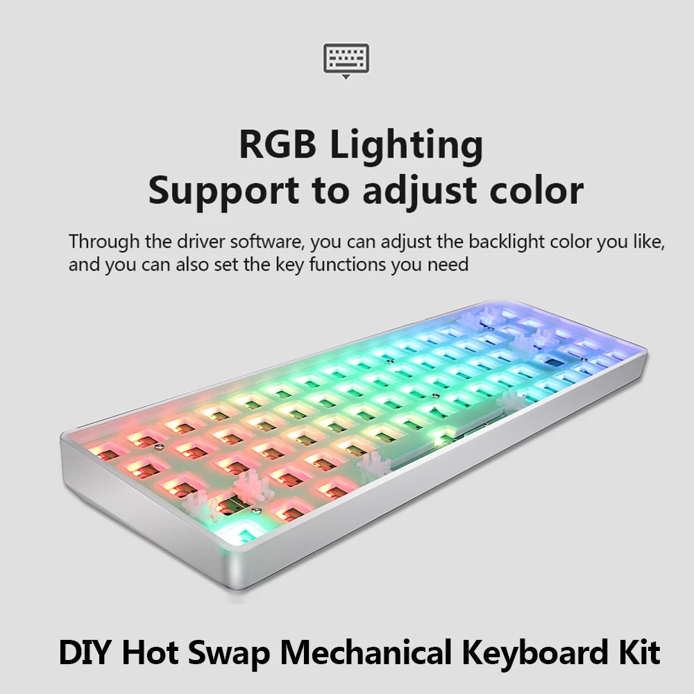 87 Phím Bàn phím cơ RGB Chế độ ba cho thể thao điện tử Bàn phím nóng có thể lập trình